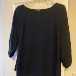 Talbots Black 3/4 Sleeve Boatneck Blouse
